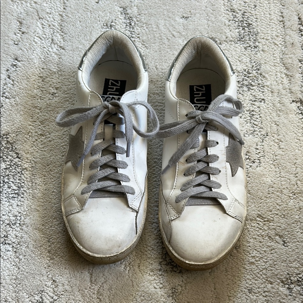 White and Gray Star Sneakers Golden Goose
